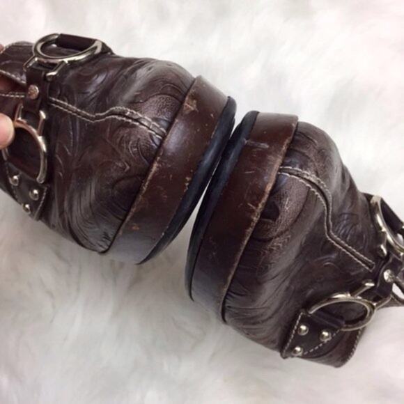 Cole Haan 8 Womens Brown Leather Embossed Western Slip-on Clogs - Picture 4 of 8